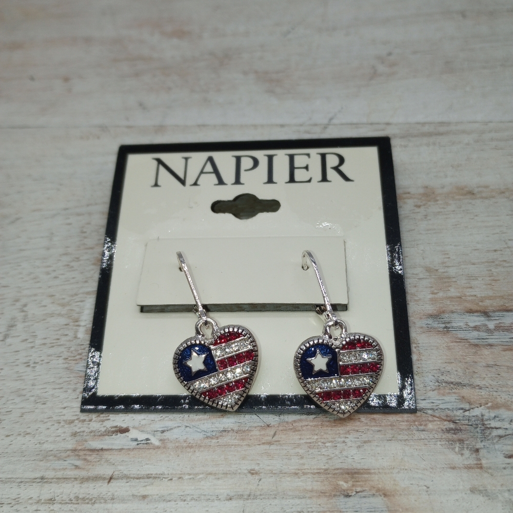Napier Patriotic Heart Earrings